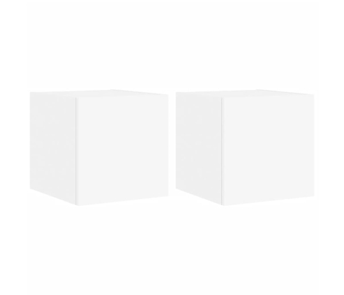 vidaXL TV galdiņi ar LED lampiņām, 2 gab., balti, 30,5x35x30 cm