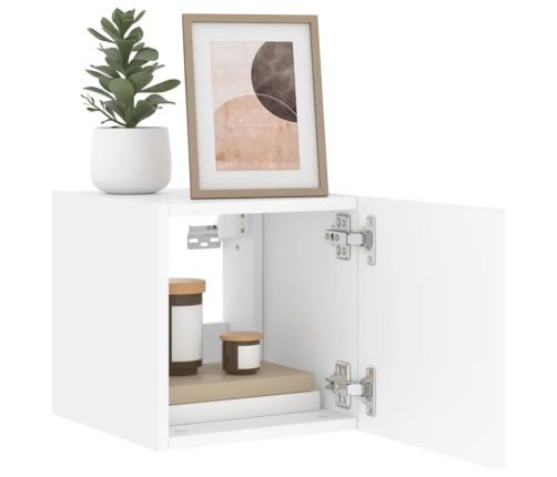 vidaXL TV galdiņi ar LED lampiņām, 2 gab., balti, 30,5x35x30 cm