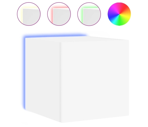 vidaXL TV galdiņi ar LED lampiņām, 2 gab., balti, 30,5x35x30 cm