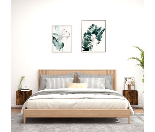 vidaXL TV plaukti ar LED lampiņām, 2 gab., 30,5x35x30 cm, ozolkoka