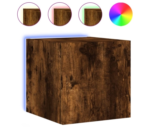 vidaXL TV plaukti ar LED lampiņām, 2 gab., 30,5x35x30 cm, ozolkoka