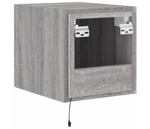 vidaXL TV plaukti ar LED lampiņām, 2 gab., 30,5x35x30 cm, pelēka ozola