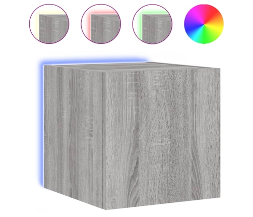 vidaXL TV plaukti ar LED lampiņām, 2 gab., 30,5x35x30 cm, pelēka ozola