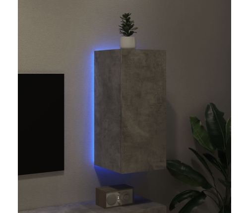 vidaXL TV galdiņi ar LED lampiņām, betona pelēki, 30,5x35x70 cm