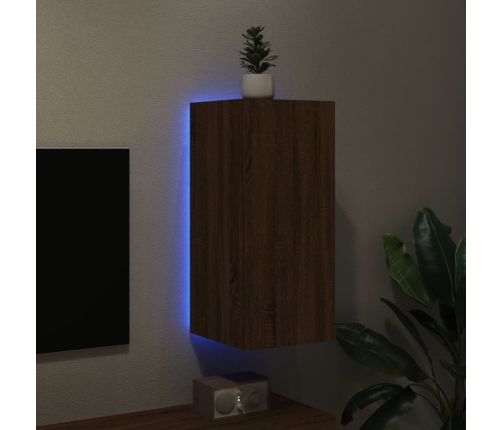 vidaXL TV plaukti ar LED lampiņām, 30,5x35x70 cm, brūna ozola