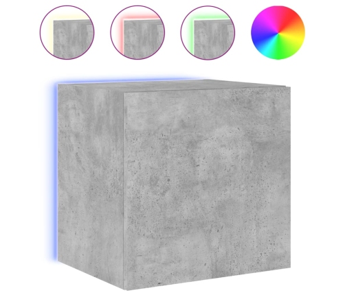 vidaXL TV galdiņi ar LED lampiņām, betona pelēki, 40,5x35x40 cm