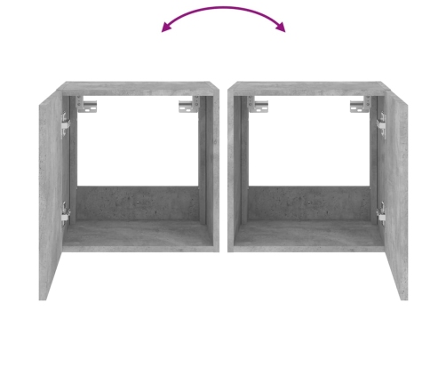 vidaXL TV galdiņi ar LED lampiņām, betona pelēki, 40,5x35x40 cm