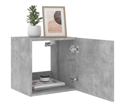 vidaXL TV galdiņi ar LED lampiņām, betona pelēki, 40,5x35x40 cm