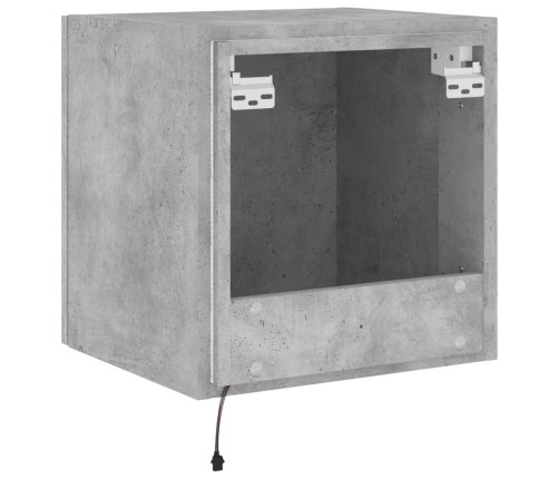 vidaXL TV galdiņi ar LED lampiņām, betona pelēki, 40,5x35x40 cm