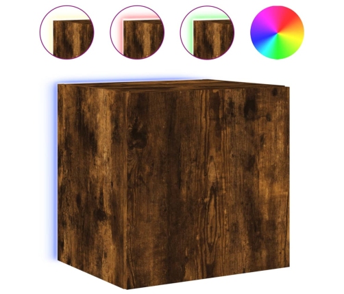 vidaXL TV plaukti ar LED lampiņām, 2 gab., 40,5x35x40 cm, ozolkoka