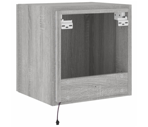 vidaXL TV plaukti ar LED lampiņām, 2 gab., 40,5x35x40 cm, pelēka ozola