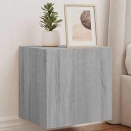 Tv Plaukti Ar Led Lampiņām, 2 Gab., 40,5X35X40 Cm, Pelēka Ozola Vidaxl