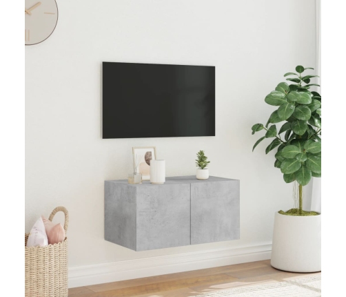 vidaXL TV galdiņi ar LED lampiņām, betona pelēki, 60x35x31 cm