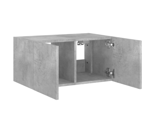 vidaXL TV galdiņi ar LED lampiņām, betona pelēki, 60x35x31 cm