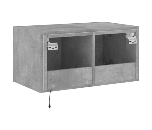 vidaXL TV galdiņi ar LED lampiņām, betona pelēki, 60x35x31 cm