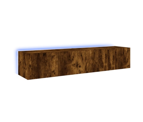 vidaXL TV plaukti ar LED lampiņām, 2 gab., 80x35x31 cm, ozolkoka krāsa