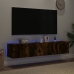 vidaXL TV plaukti ar LED lampiņām, 2 gab., 80x35x31 cm, ozolkoka krāsa