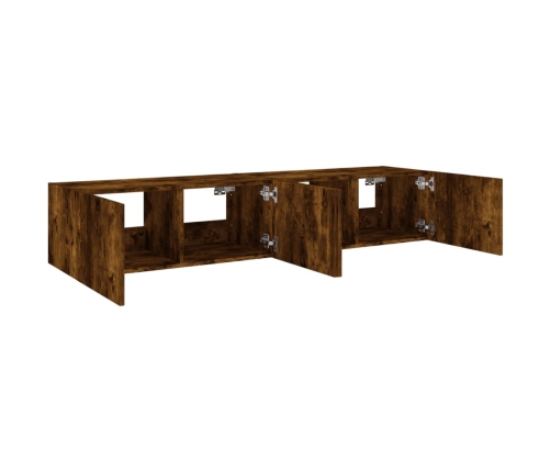 vidaXL TV plaukti ar LED lampiņām, 2 gab., 80x35x31 cm, ozolkoka krāsa