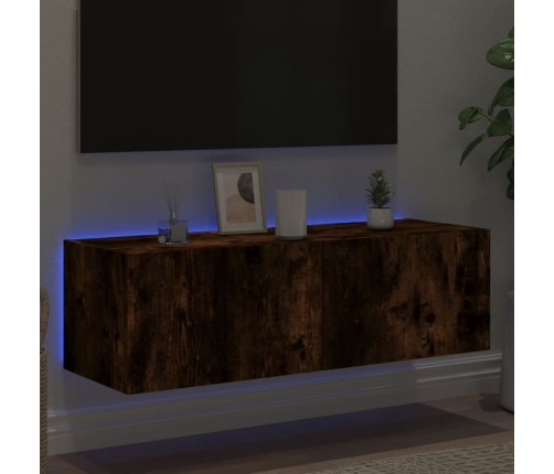 vidaXL TV plaukti ar LED lampiņām, 100x35x31 cm, ozolkoka krāsā