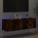 vidaXL TV plaukti ar LED lampiņām, 100x35x31 cm, ozolkoka krāsā