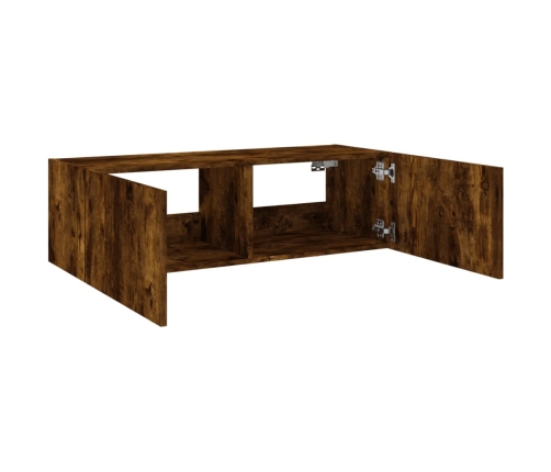 vidaXL TV plaukti ar LED lampiņām, 100x35x31 cm, ozolkoka krāsā