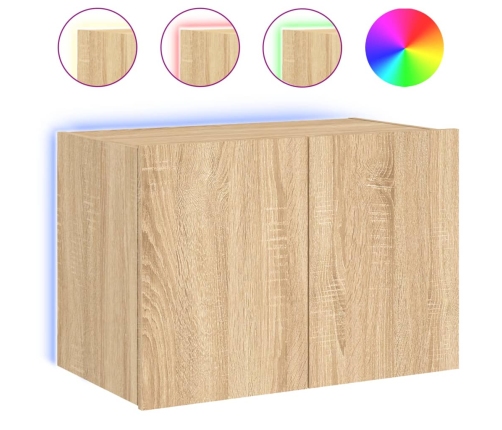 vidaXL TV plaukti ar LED lampiņām, 60x35x41 cm, koka krāsā