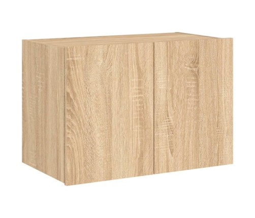 vidaXL TV plaukti ar LED lampiņām, 60x35x41 cm, koka krāsā