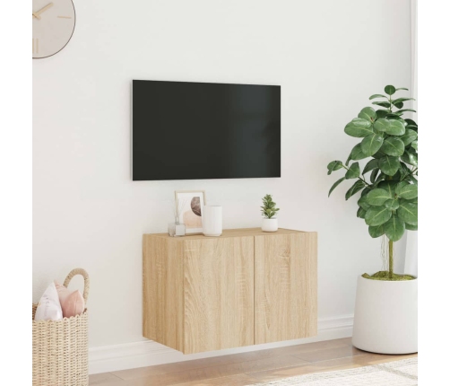 vidaXL TV plaukti ar LED lampiņām, 60x35x41 cm, koka krāsā
