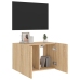 vidaXL TV plaukti ar LED lampiņām, 60x35x41 cm, koka krāsā