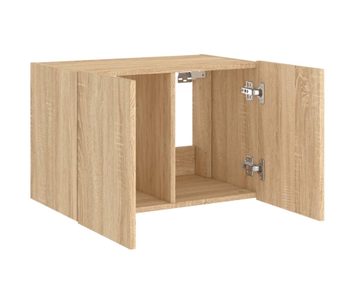 vidaXL TV plaukti ar LED lampiņām, 60x35x41 cm, koka krāsā