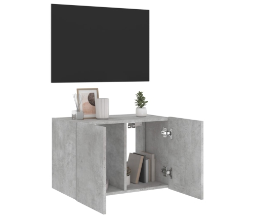 vidaXL TV galdiņi ar LED lampiņām, betona pelēki, 60x35x41 cm