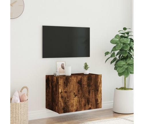 vidaXL TV plaukti ar LED lampiņām, 60x35x41 cm, ozolkoka krāsā