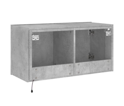 vidaXL TV galdiņi ar LED lampiņām, betona pelēki, 80x35x41 cm