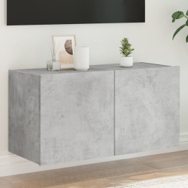 Tv Galdiņi Ar Led Lampiņām, Betona Pelēki, 80X35X41 Cm Vidaxl