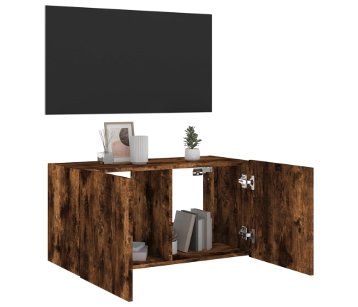 vidaXL TV plaukti ar LED lampiņām, 80x35x41 cm, ozolkoka krāsā