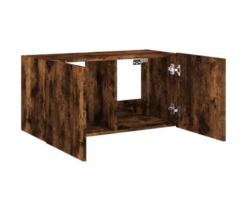 vidaXL TV plaukti ar LED lampiņām, 80x35x41 cm, ozolkoka krāsā