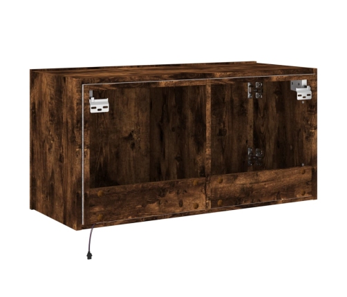 vidaXL TV plaukti ar LED lampiņām, 80x35x41 cm, ozolkoka krāsā
