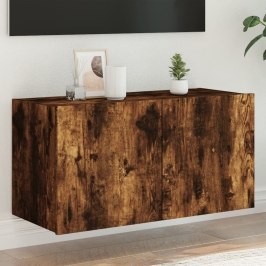 Tv Plaukti Ar Led Lampiņām, 80X35X41 Cm, Ozolkoka Krāsā Vidaxl