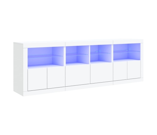 vidaXL kumode ar LED lampiņām, balta, 202x37x67 cm