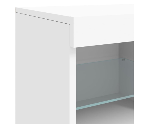 vidaXL kumode ar LED lampiņām, balta, 202x37x67 cm