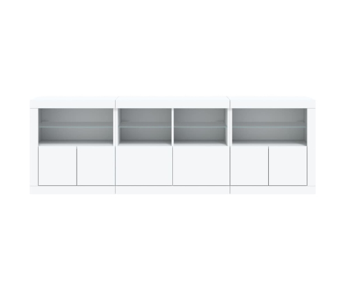 vidaXL kumode ar LED lampiņām, balta, 202x37x67 cm