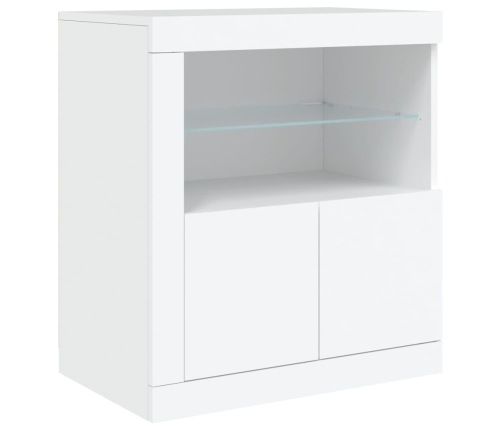 vidaXL kumode ar LED lampiņām, balta, 202x37x67 cm