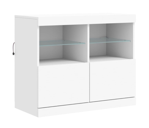 vidaXL kumode ar LED lampiņām, balta, 202x37x67 cm