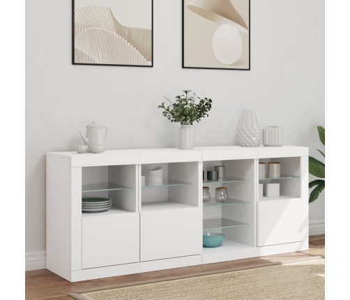 vidaXL kumode ar LED lampiņām, 164x37x67 cm, balta