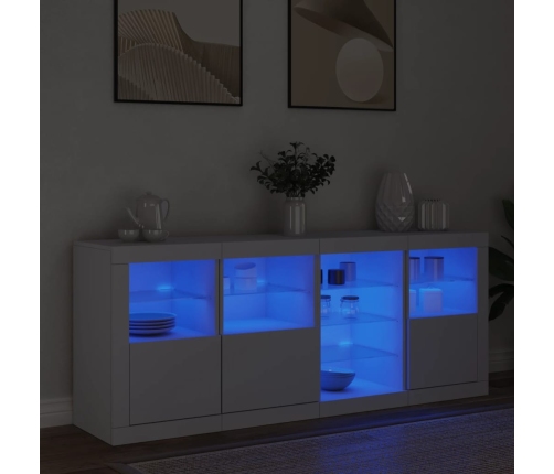 vidaXL kumode ar LED lampiņām, 164x37x67 cm, balta