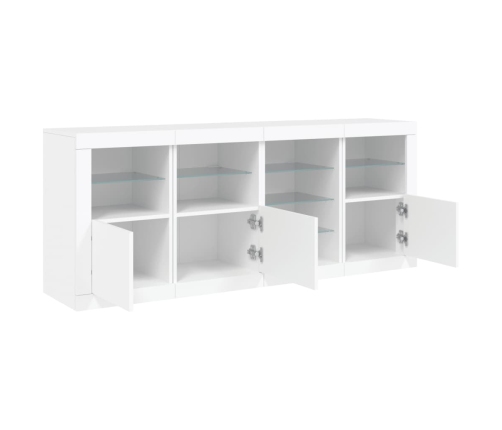 vidaXL kumode ar LED lampiņām, 164x37x67 cm, balta