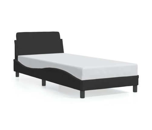 vidaXL gultas rāmis ar galvgali, melns, 90x200 cm, audums