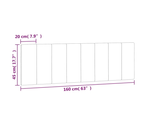 vidaXL galvgaļa spilvens, zils, 160 cm, samts