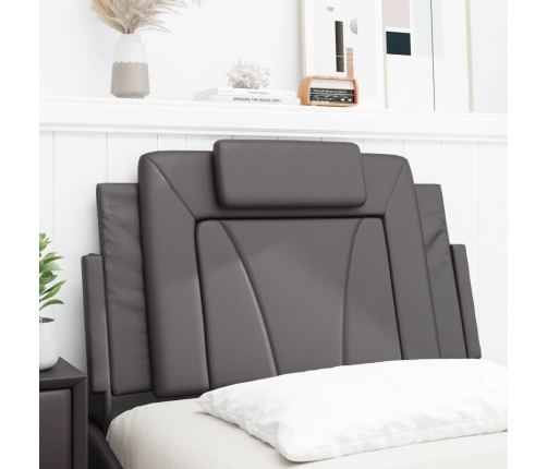 vidaXL galvgaļa spilvens, pelēks, 80 cm, mākslīgā āda