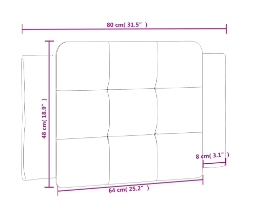 vidaXL galvgaļa spilvens, melns, 80 cm, mākslīgā āda